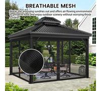 Moustiquaire de gazebo d'extérieur à 4 panneaux latéraux, filet de protection contre les moustiques, filet de protection contre les insectes, toit de terrasse de jardin universel, moustiquaire de remp