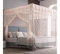 Moustiquaire De Lit avec Support Autoportante, Ciel De Lit Rectangulaire Mailles Fines Anti-Insecte, Mouche Et Moucheron, Rideau De Lit avec Porte, Portable pour Voyage, Maison, Camping Et Tente