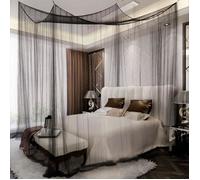 Moustiquaire de Lit - Non spécifié - 210 x 190 x 240 cm - 4 Portes - Polyester - Intérieur noir noir MOUSTIQUAIRE DE LIT