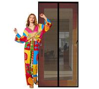 Moustiquaire de Porte 99 x 220 cm Sans Perçage, Installation Facile Anti Mouche Maille Ultra Se Ferme Tout Seul Idéale pour Balcons, Caves, Chambres, Noir