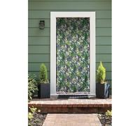 Rideau de porte moustiquaire en toile feuilles tropicales 140 x 225 cm - morel