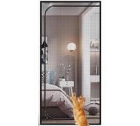 Moustiquaire de porte for chat de taille personnalisée, auto-adhésive, anti-mouches, avec fermeture éclair, moustiquaire de porte, moustiquaire for chambre à coucher, cuisine, balcon(90x200cm)