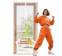 Moustiquaire de Porte Magnétique 115 x 278 cm avec Fermeture Automatique Moustiquaire Fenêtre Aimantée Anti Poussière pour Balcon Salon Chambre Portes, Blanc