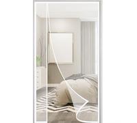 Moustiquaire de Porte Magnétique 115x215cm Moustiquaire Fenetre Aimantée Ouverture Latérale Rideau Kit d'installation Complet Garde l'Air Frais à l’Intérieur Blanc