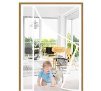 Moustiquaire De Porte Magnetique 220x240cm Personnalisable Moustiquaire Baie Vitree Coulissante Engrener Fermeture Automatique Pliable pour Enfants et Animaux Compagnie Blanc