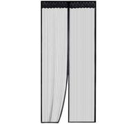 Moustiquaire de Porte Magnétique 90 x 210cm Fermeture Automatique Rideau Porte Anti Insectes Mouche Moustique avec Aimants Noir
