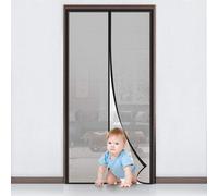 Moustiquaire de porte magnétique Moustiquaire de balcon 100x210cm, montage collé noir