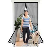 Moustiquaire de Porte Magnetique Rideau 140 x 220cm - Rideau Magnétique Anti-moustique - Fermeture Automatique - Noir