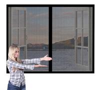 Moustiquaire de Porte Ou Fenetre Magnetique 80 x 162 cm Auto-Adhésif en Maille Rideau Aimantée Fermeture Automatique Sans Perçage pour Couloirs Fenetres Patio, Noir