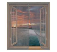 Moustiquaire de Porte Ou Fenetre Magnetique 90 x 135 cm Installation Facile Sans Percer Rideau en Maille pour Fenêtre Empêche Les Insectes, Gris