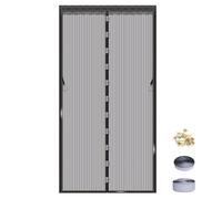 Moustiquaire de porte, polyester, magnétique, 80 x 200 cm, noire Étiquette