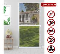 Moustiquaire de porte VINGO, 120x210CM Moustiquaire de porte étanche cadre alu Moustiquaire en fibre de verre pour salon fenêtres balcons