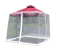 Moustiquaire de terrasse 3 x 3 m en polyester avec fermeture éclair, idéale pour tonnelle et camping, protection contre les insectes pour terrasse et patio