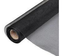 Moustiquaire en fibre de verre - Protection contre les insectes pour fenêtres - 100 x 1000 cm - Fixation par crochets - Rouleau de moustiquaire - Noir