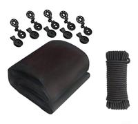 Moustiquaire en maille pour tonnelle d'extérieur pour terrasse et potager Protection avec système de boucle en polyester Noir 6,1 x 15,2 cm