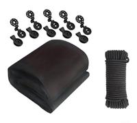 Moustiquaire en maille pour tonnelle d'extérieur pour terrasse et potager Protection avec système de boucle en polyester Noir 2,4 x 4 cm