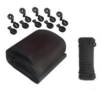 Moustiquaire en maille pour tonnelle d'extérieur pour terrasse et potager Protection avec système de boucle en polyester Noir 7,6 x 15,2 cm
