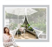 Moustiquaire Enroulable 49x116cm Anti-Moustiques, Anti-Insectes, Maille Ultra-Fine, Installation Facile, Rideau Magnétique pour Porte de Balcon, Porte Cave, Blanc