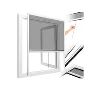 Moustiquaire enroulable fenêtre aluminium blanc 90x160cm toile fibre verre protection insectes montage intérieur extérieur ajustable
