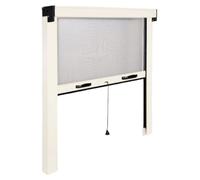Moustiquaire enroulable verticale pour l'extérieur et l'intérieur, 160 x 160 cm - Blanc