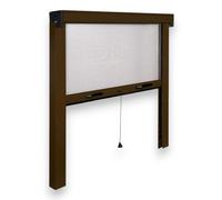 Moustiquaire enroulable verticale pour l'extérieur et l'intérieur, 160 x 160 cm - Marron