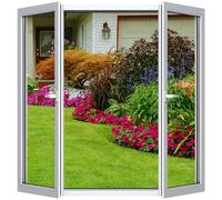Moustiquaire Fenêtre 170x180 cm (Lot de 2) - DIY, Ajustable & Découpable - Sans Perçage, Maille Fine - Inclut Ruban Adhésif + Découpeur -Noir