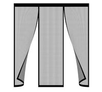 Moustiquaire Fenêtre,245x110cm Magnétique Moustiquaire sans Perçage Anti Insecte Pliable pour Porte de Balcon Porte de Terrasse Porte Cave Noir