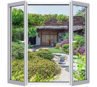 Moustiquaire Fenêtre 250x150 cm (Lot de 2) - DIY, Ajustable & Découpable - Sans Perçage, Maille Fine - Inclut Ruban Adhésif + Découpeur -Noir