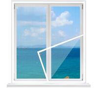 Moustiquaire Fenêtre 60x70cm - Polyester Blanc Pliable - Pose Adhésive Sans Perçage - Balcon Cuisine Salon