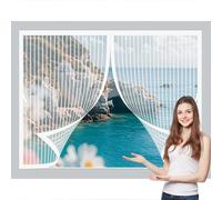 Moustiquaire Fenetre 78 x 112 cm Anti-Moustiques, Anti-Insectes, Maille Ultra-Fine, Installation Facile, Moustiquaire Store Enroulable pour Porte de Balcon, Porte Cave, Blanc