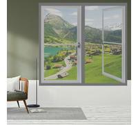 Moustiquaire Fenêtre Aimantée 125 x 160 cm Perçage Maille Ultra Fine Filet Anti Insectes Sans Espace, Amovible, Facile à Installer pour Chambre, Couloirs, Porte Patio, Gris