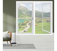 Moustiquaire Fenêtre Aimantée 125 x 160 cm Perçage Maille Ultra Fine Filet Anti Insectes Sans Espace, Amovible, Facile à Installer pour Chambre, Couloirs, Porte Patio, Blanc