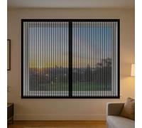 Moustiquaire Fenêtre Aimantée 145 x 175 cm Perçage Maille Ultra Fine Moustiquaire de Porte Ou Fenetre Magnetique Installation Facile pour Chambre, Couloirs, Porte Patio, Noir