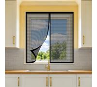 Moustiquaire Fenêtre Aimantée 145 x 175 cm Perçage Maille Ultra Fine Moustiquaire Fenetre Sans Perçage Installation Facile pour Balcon, Chambre et Salon, Noir