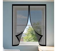 Moustiquaire Fenêtre Aimantée 70 x 145 cm Aimants Puissants Fermeture Fermeture Automatique Rideau Porte Installation Facile Adaptée à Toutes Fenêtres, Noir