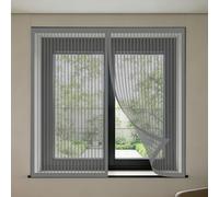 Moustiquaire Fenêtre Aimantée 70 x 95 cm Perçage Maille Ultra Fine Anti Mosquito Auto Adhésif Rideau Amovible, Facile à Installer Adaptée à Toutes Fenêtres, Gris