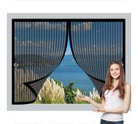 Moustiquaire Fenêtre Aimantée 93 x 90 cm Anti-Moustiques, Anti-Insectes, Maille Ultra-Fine, Installation Facile, Rideau Anti-Mouches pour Porte de Balcon, Porte Cave, Noir