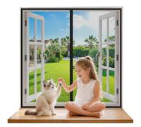 Moustiquaire Fenêtre Magnétique 100x120 cm, Rideau Anti-Moustique Noir, Fermeture Automatique, Sans Perçage, Pour Fenêtres, Portes de Balcon, Chambre, Idéal pour Familles avec Enfants et Animaux