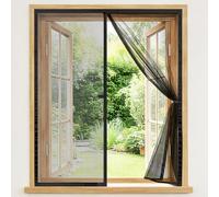 Moustiquaire Fenêtre Magnétique 100x120 cm, Toile en Fibre de Verre Haute Densité, Fixation Adhésive sans Perçage, Transparente et Anti-Insectes, Résistante aux Griffes et UV - Noir
