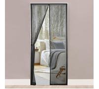 Moustiquaire Fenetre Magnetique, 105x210cm, Fermeture Automatique, Moustiquaire Baie Vitree Coulissante, Noir