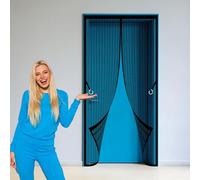 Moustiquaire Fenêtre Magnétique 117 x 260 cm avec Fermeture Automatique Bonne Qualité Rideau de Porte Antimoustique Se Ferme Tout Seul pour Balcon, Cave et Terrasse, Noir
