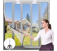 Moustiquaire Fenetre Magnétique - 125x100cm - Ajustable anti-insecte - Cadre blanc, filet gris