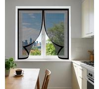 Moustiquaire Fenetre Magnetique 140 x 155 cm Automatiquementfermé, Sans Percer Filet Anti Insectes Sans Espace, Amovible, Facile à Installer Adaptée à Toutes Fenêtres, Noir