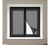 Moustiquaire Fenetre Magnetique 140 x 155 cm Automatiquementfermé, Sans Percer Magnétique Moustiquaire Installation Facile pour Chambre, Couloirs, Porte Patio, Noir