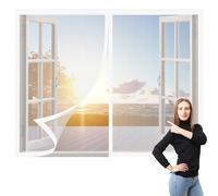 Moustiquaire Fenetre Magnetique 145 x 175 cm Aimants Puissants Fermeture Moustiquaire Fenêtre Anti Insectes Installation Facile pour Balcon, Chambre et Salon, Blanc