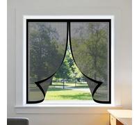 Moustiquaire Fenetre Magnetique 70 x 145 cm Aimants Puissants Fermeture Magnétique Moustiquaire Installation Facile pour Balcon, Chambre et Salon, Noir