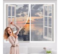 Moustiquaire Fenetre Magnetique 70 x 95 cm Automatiquementfermé, Sans Percer Magnétique Moustiquaire Installation Facile pour Chambre, Couloirs, Porte Patio, Blanc