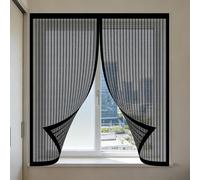 Moustiquaire Fenêtre Sans Perçage 125 x 160 cm Automatiquementfermé, Sans Percer Filet Anti Insectes Amovible, Facile à Installer Adaptée à Toutes Fenêtres, Noir