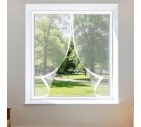 Moustiquaire Fenêtre Sans Perçage 140 x 155 cm Perçage Maille Ultra Fine Magnetique Moustiquaire Aimantée Fenetre Amovible, Facile à Installer Adaptée à Toutes Fenêtres, Blanc