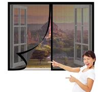 Moustiquaire Fenêtre Sans Perçage 145 x 175 cm Aimants Puissants Fermeture Moustiquaire pour Fenêtres Installation Facile Adaptée à Toutes Fenêtres, Noir
